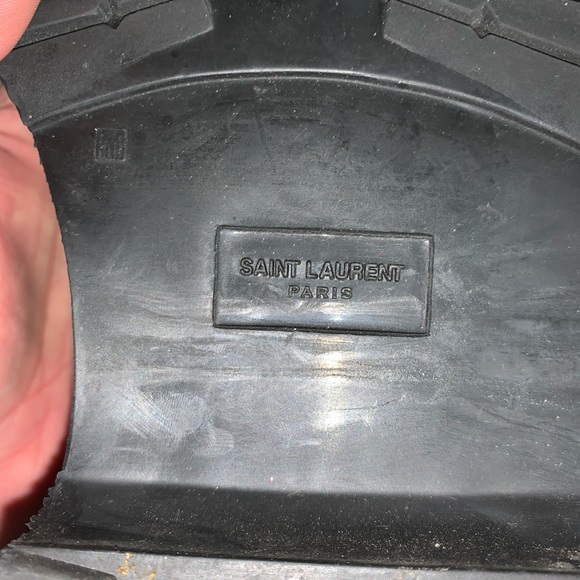 SAINT LAURENT size 42.5 black patent ARMY BOOTS - Picture 3 of 11